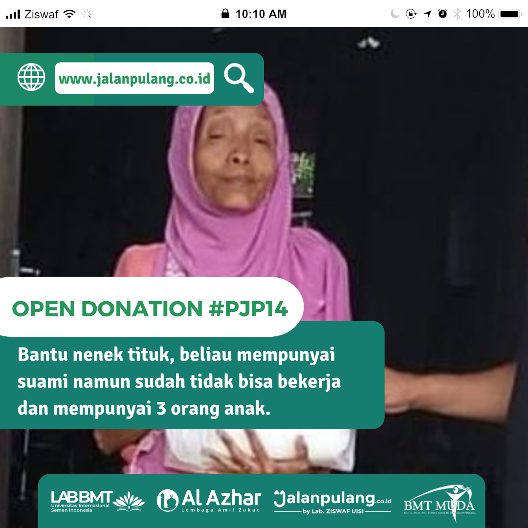 BANTU NENEK TITUK MEMENUHI KEBUTUHAN HIDUPNYA